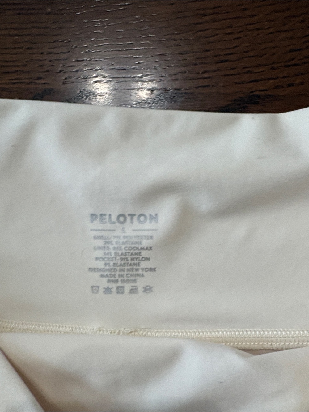 Peloton Cream High-Rise Bike Shorts with Subtle Logo - Picture 7 of 7